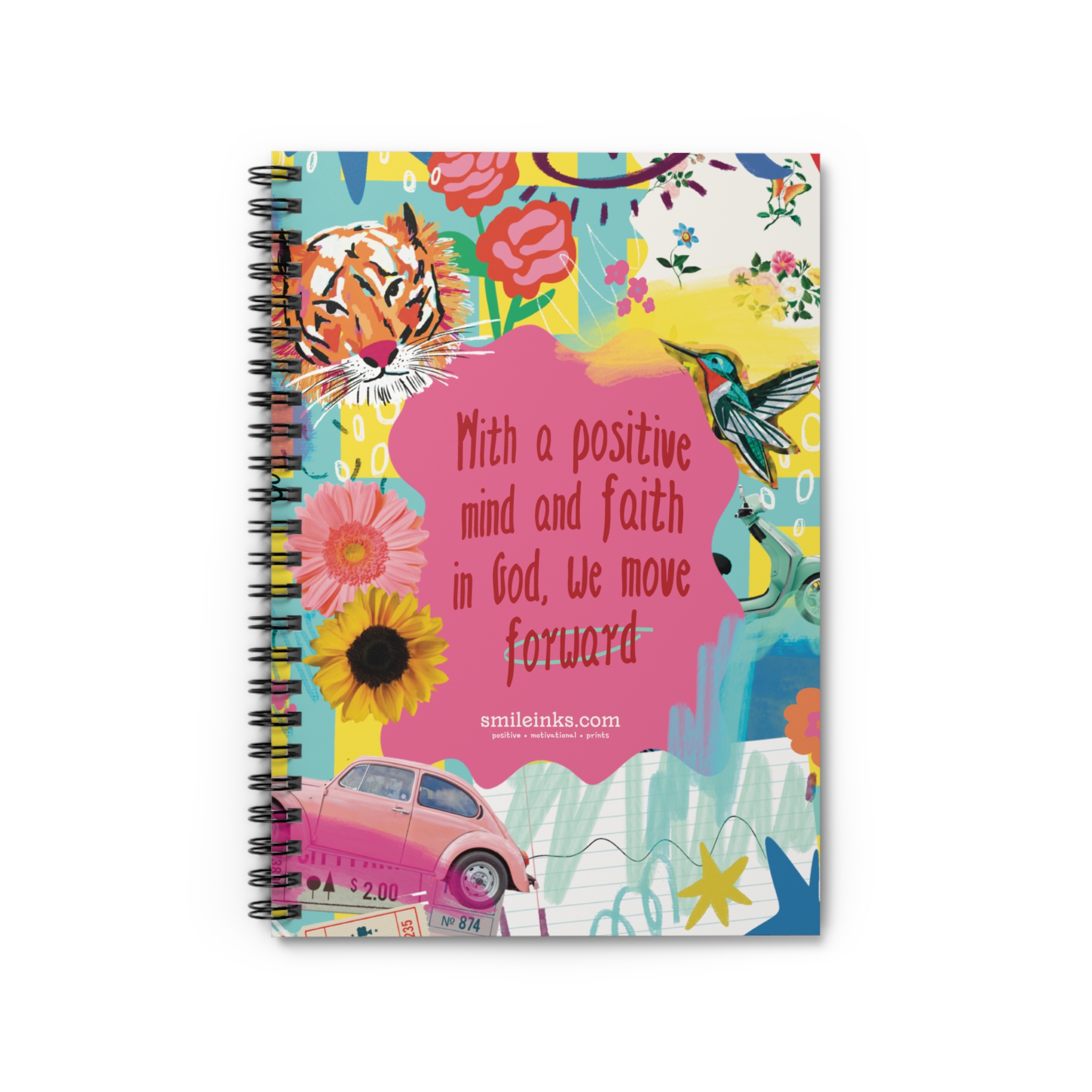 inspirational faith spiral notebook — "with a positive mind and faith in god, we move forward" inspirational faith spiral notebook — "with a positive mind and faith in god, we move forward"