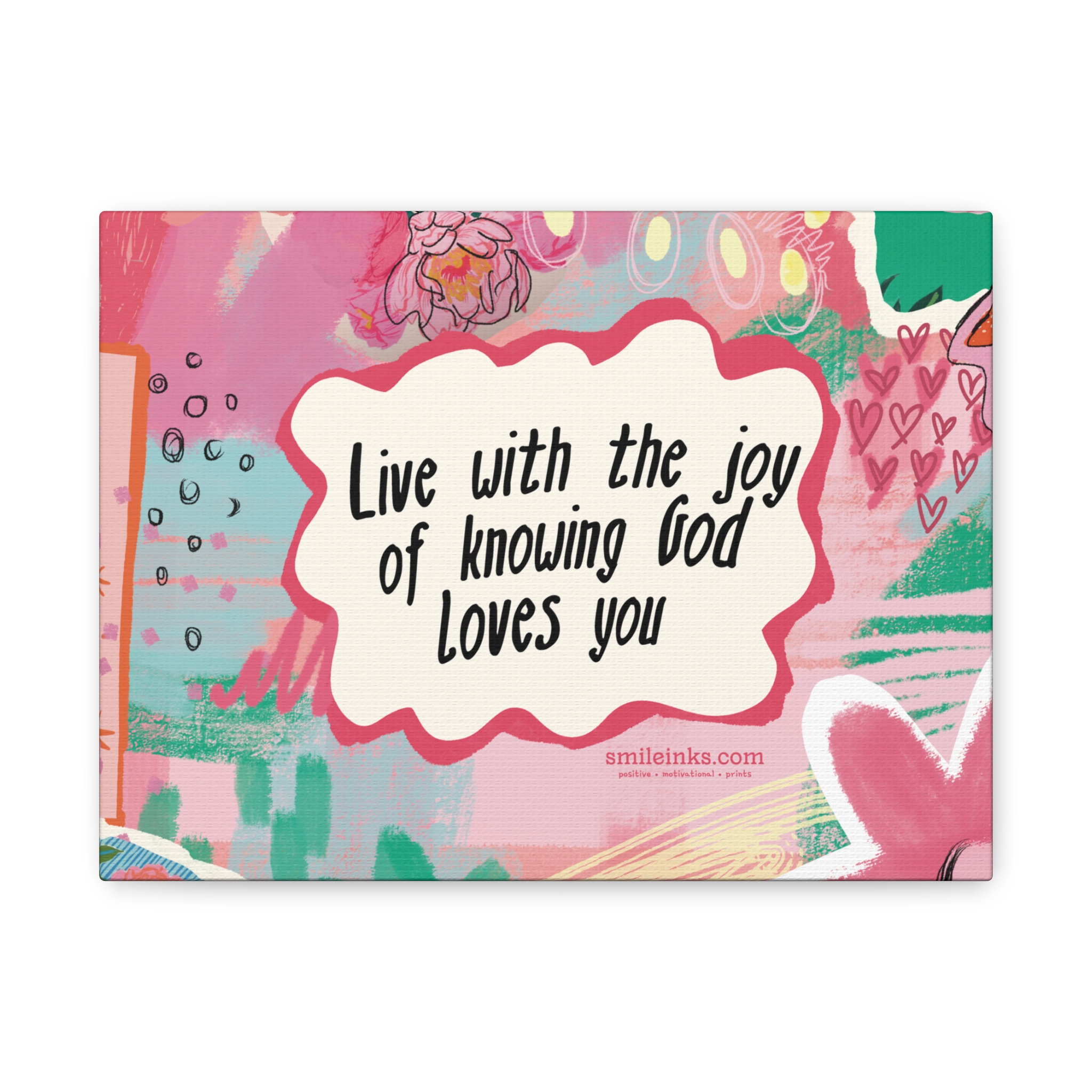 faith wall canvas "live with the joy of knowing god loves you" inspirational art faith wall canvas "live with the joy of knowing god loves you" inspirational art