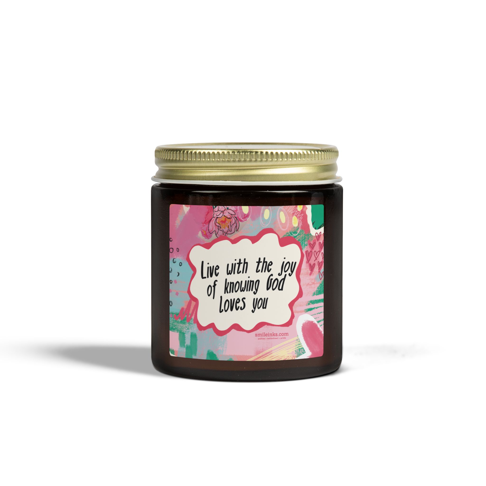 live with the joy of knowing god loves you candle | coconut apricot wax live with the joy of knowing god loves you candle | coconut apricot wax