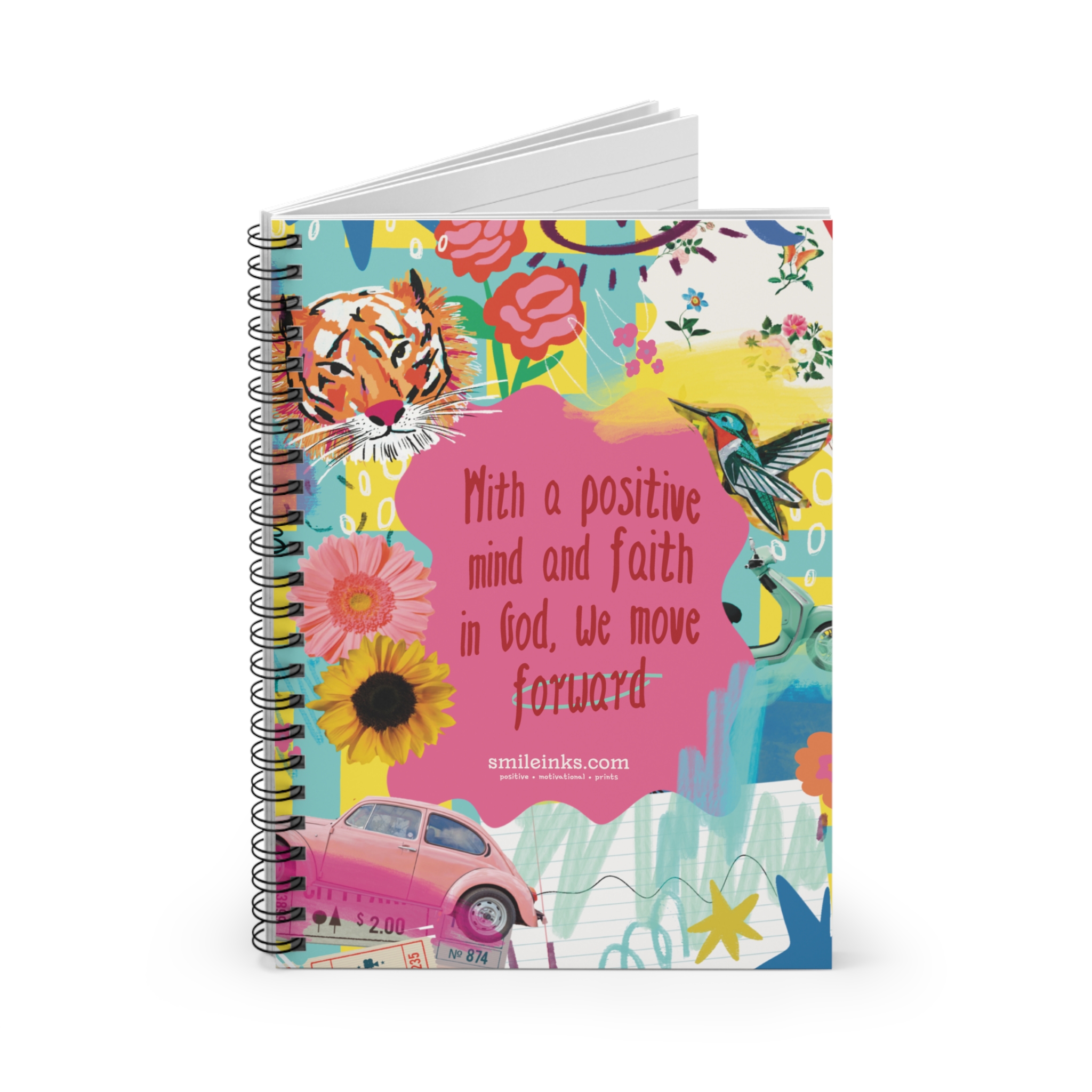inspirational faith spiral notebook — "with a positive mind and faith in god, we move forward" inspirational faith spiral notebook — "with a positive mind and faith in god, we move forward"