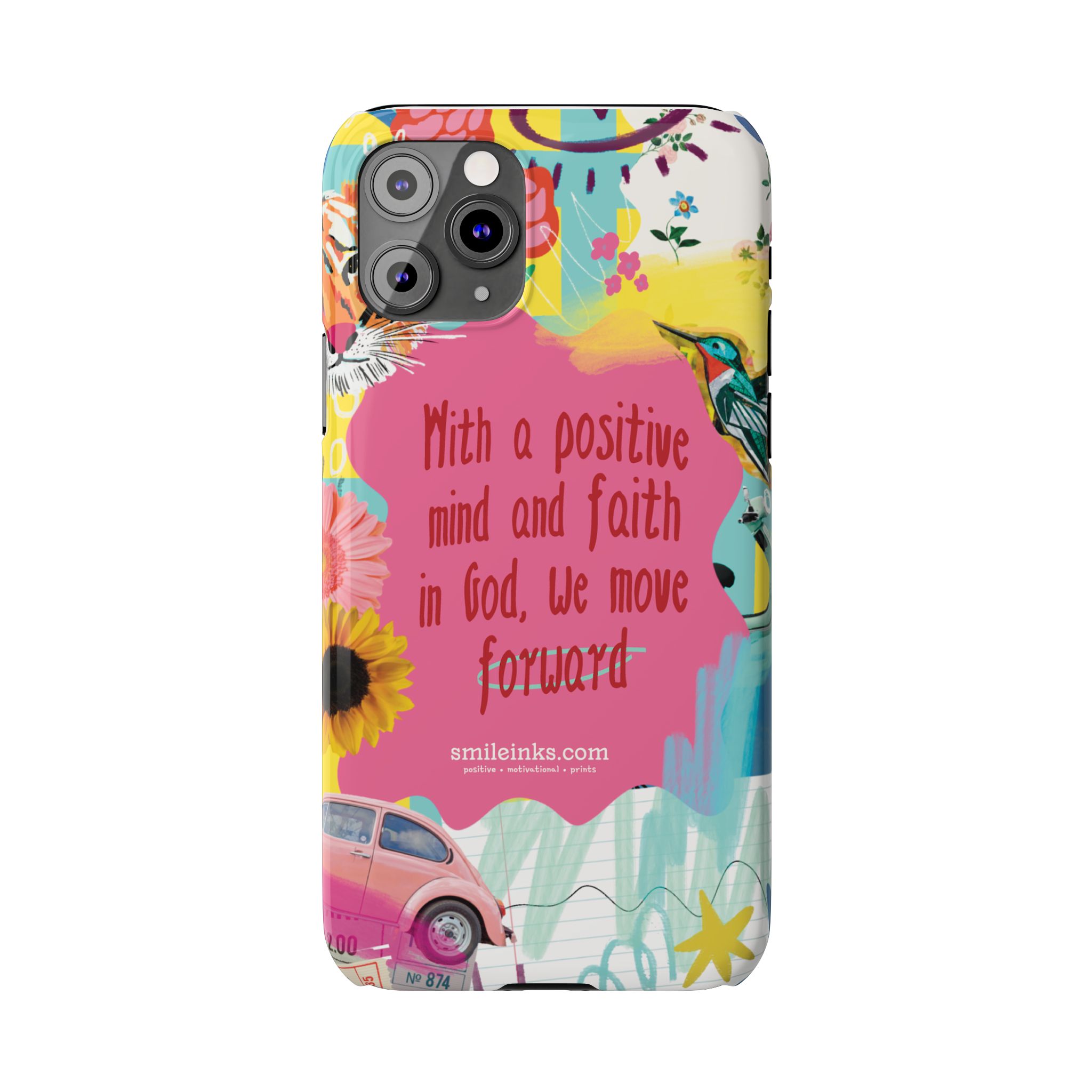faith & positivity slim phone case — "with a positive mind and faith in god, we move forward" faith & positivity slim phone case — "with a positive mind and faith in god, we move forward"