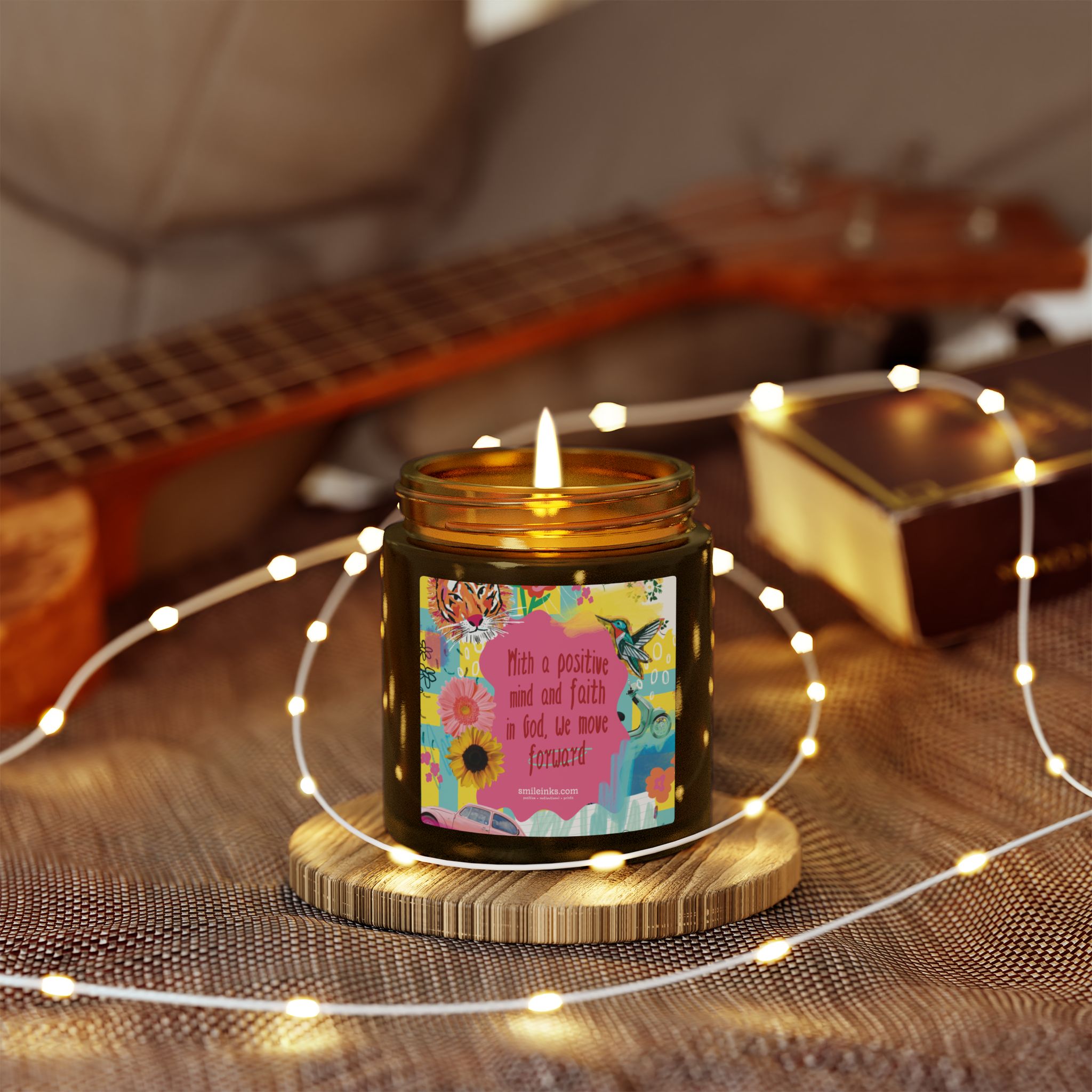 positive faith floral quote candle | scented coconut apricot wax positive faith floral quote candle | scented coconut apricot wax