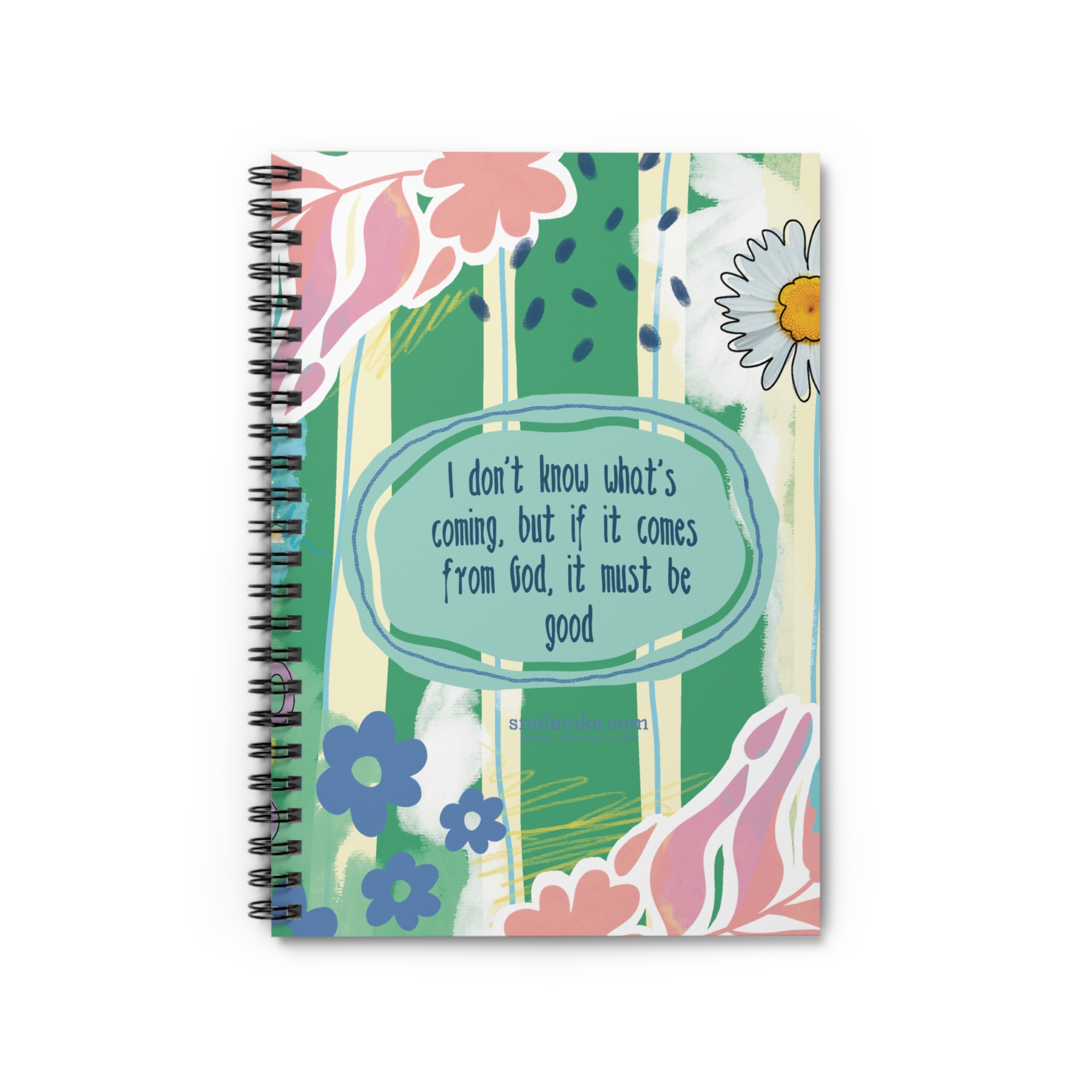 floral faith spiral notebook — "if it comes from god" ruled journal floral faith spiral notebook — "if it comes from god" ruled journal