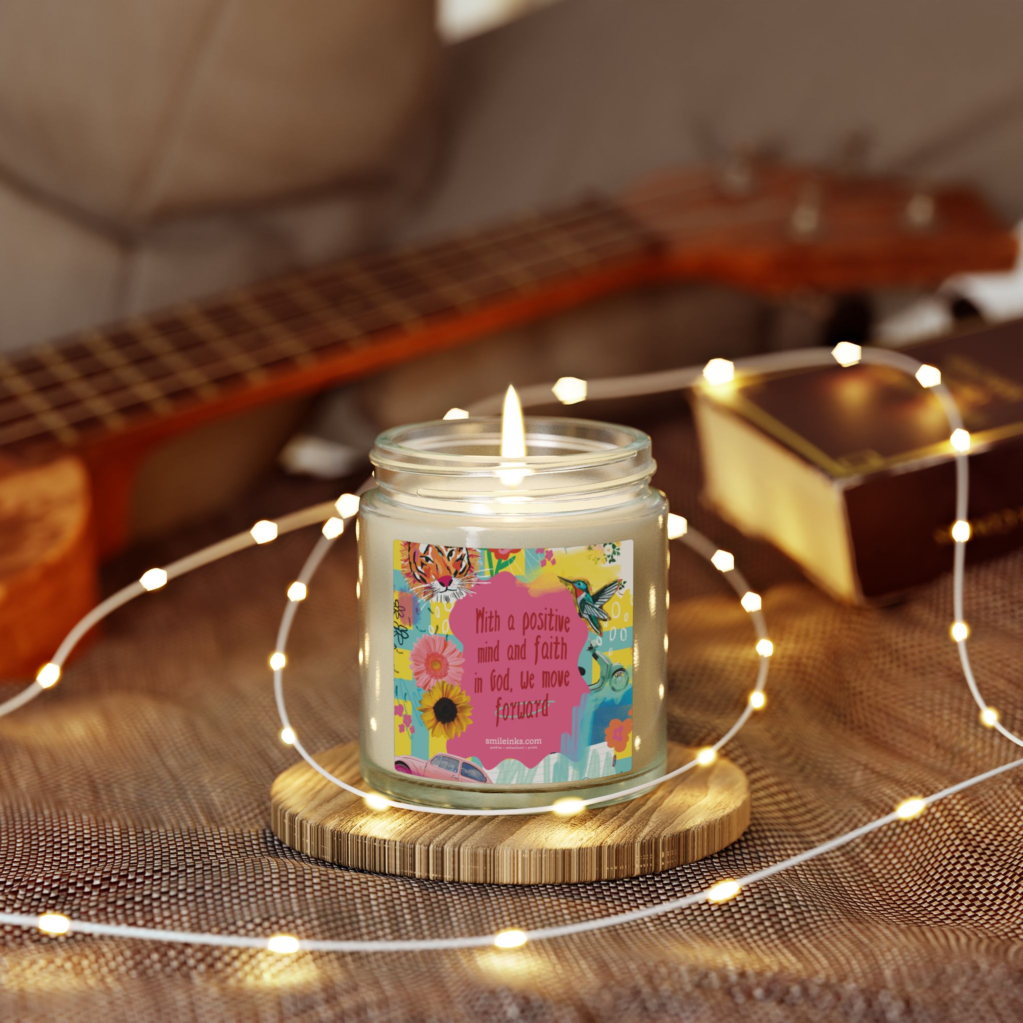 positive faith floral quote candle | scented coconut apricot wax positive faith floral quote candle | scented coconut apricot wax