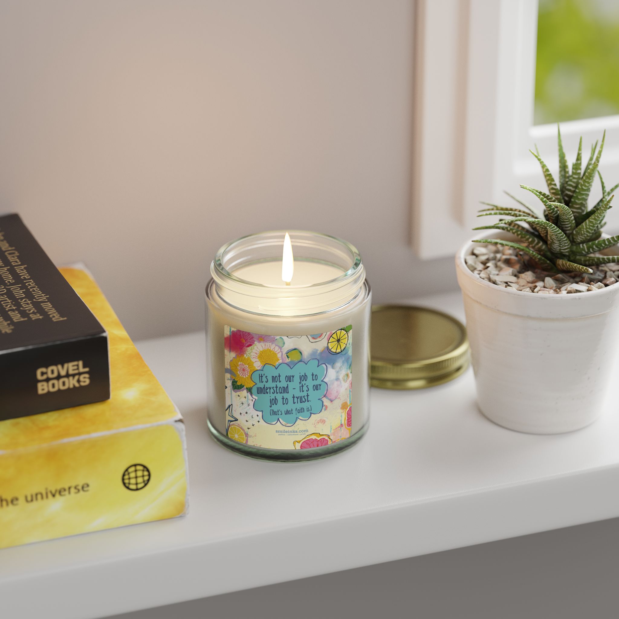 coconut apricot scented candle (4oz & 9oz) — uplifting floral citrus jar with inspirational quote coconut apricot scented candle (4oz & 9oz) — uplifting floral citrus jar with inspirational quote